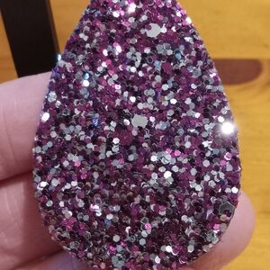 Sparkling Purple and Silver Teardrop Earrings